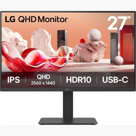 LCD Monitor|LG|27BA65QB-B|27"|Panel IPS|2560x1440|16:9|100Hz|Matte|5 ms|Speakers|Swivel|Pivot|Height adjustable|Tilt|Colour Black|27BA65QB-B