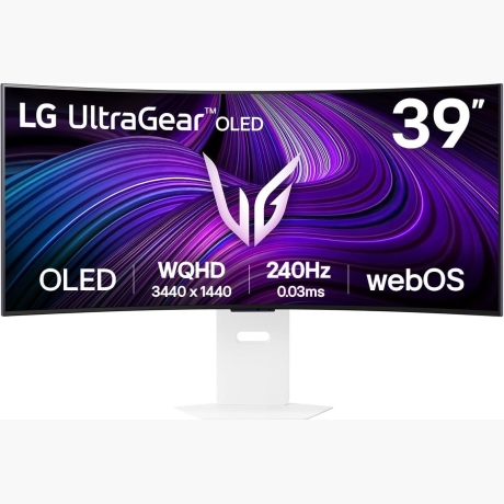 Monitor|LG|39GX90SA-W|39"|Gaming/Curved/21 : 9|Swivel|Height adjustable|Tilt|Matte|Panel OLED|3440x1440|21:9|240Hz|0.03 ms|Speakers|Colour White|39GX90SA-W
