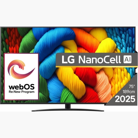 TV Set|LG|75"|4K/Smart|3840x2160|Wireless LAN|Bluetooth|webOS|Black|75NANO81A3A