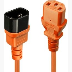 CABLE POWER IEC EXTENSION 2M/ORANGE 30475 LINDY