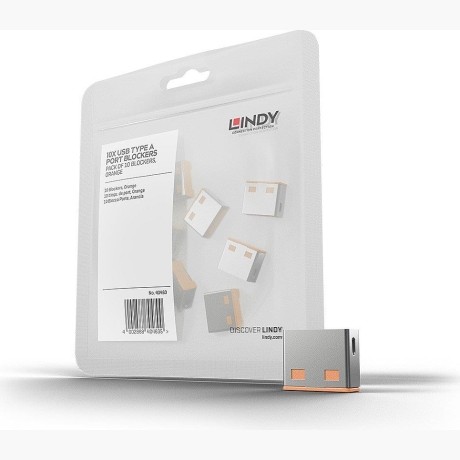USB PORT BLOCKER 10PACK/ORANGE 40463 LINDY