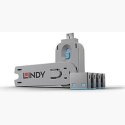USB PORT BLOCKER 4PACK/BLUE 40452 LINDY