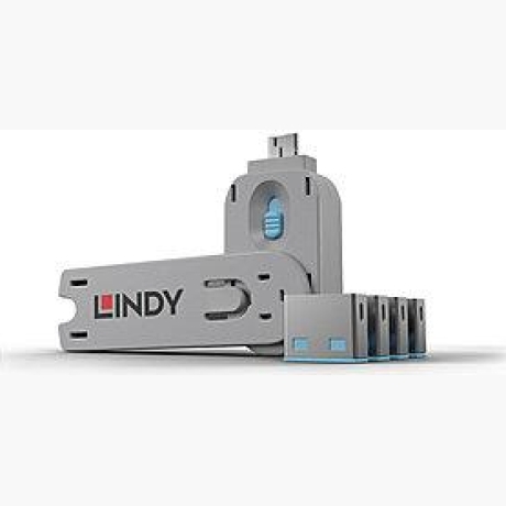 USB PORT BLOCKER 4PACK/BLUE 40452 LINDY