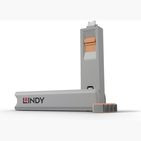 USB PORT TYPE-C BLOCKER 4PACK/ORANGE 40428 LINDY