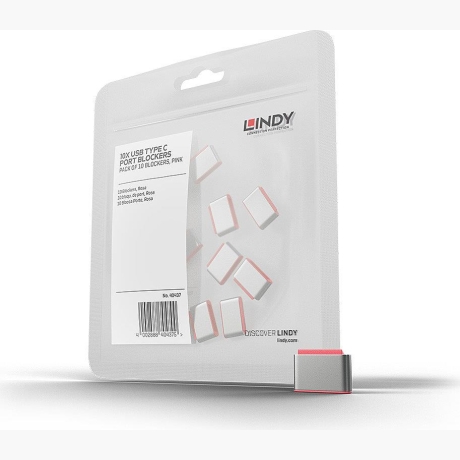 USB PORT TYPE-C BLOCKER 10PACK/PINK 40437 LINDY