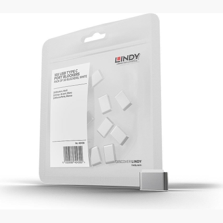 USB PORT TYPE-C BLOCKER 10PACK/WHITE 40439 LINDY