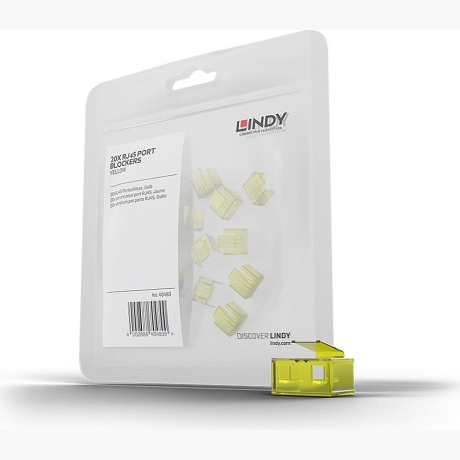 NET ACC RJ45 PORT BLOCKER/YELLOW PACK20 40483 LINDY