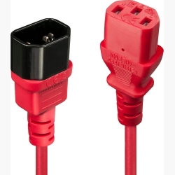CABLE POWER IEC EXTENSION 0.5M/RED 30476 LINDY