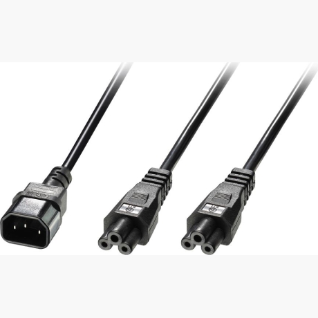 CABLE POWER IEC C14 TO/2 X IEC C5 2.5M 30370 LINDY