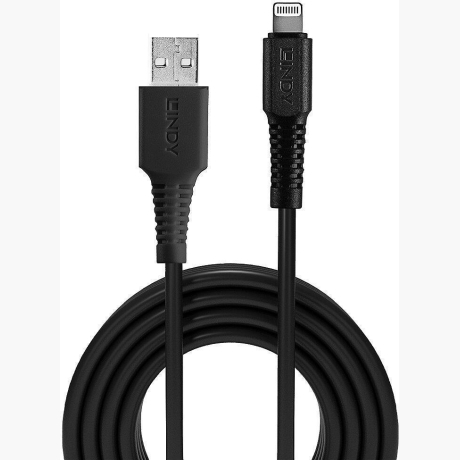 CABLE USB-A TO LIGHTNING 3M/BLACK 31322 LINDY