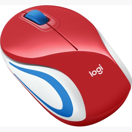 MOUSE USB OPTICAL WRL M187/RED 910-002732 LOGITECH