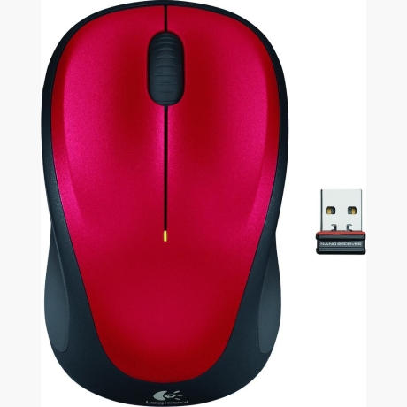 MOUSE USB OPTICAL WRL M235/RED 910-002496 LOGITECH
