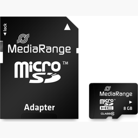 MEMORY MICRO SDHC 8GB C10/W/ADAPTER MR957 MEDIARANGE