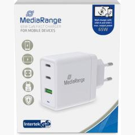 POWER ADAPTER USB/2XUSB-C 65W/FAST MRMA116 MEDIARANGE