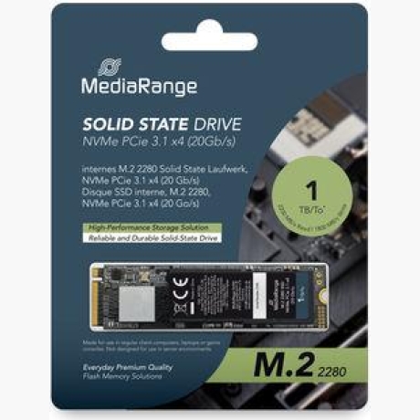 SSD|MEDIARANGE|S3100|1TB|M.2|TLC|Write speed 1800 MBytes/sec|Read speed 2200 MBytes/sec|TBW 400 TB|MTBF 150000 hours|MR1033