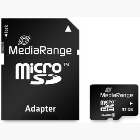 MEMORY MICRO SDHC 32GB C10/W/ADAPTER MR959 MEDIARANGE