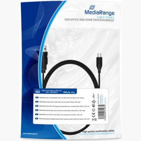 CABLE USB2.0 TO MICRO-USB 1.8M/MRCS184 MEDIARANGE
