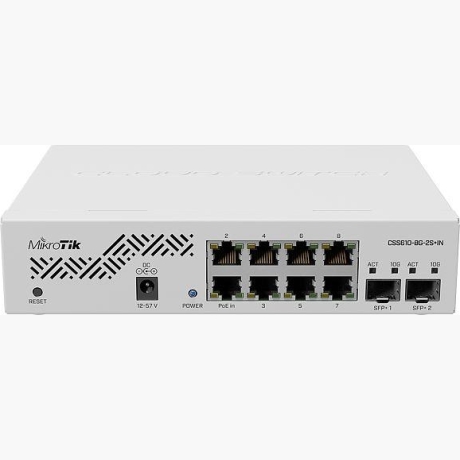 Switch|MIKROTIK|CSS610-8G-2S+IN|Desktop/pedestal|8x10Base-T / 100Base-TX / 1000Base-T|2xSFP+|CSS610-8G-2S+IN