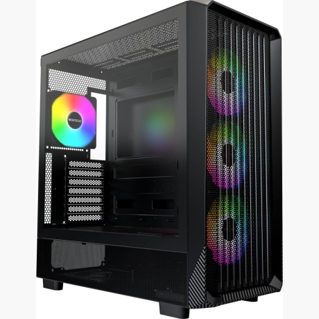 Case|MONTECH|X5|MidiTower|Case product features Transparent panel|Not included|Colour Black|X5(B)