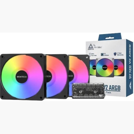 CASE FAN 120MM GF120 V2/ARGB PWM 3I1(B) MONTECH