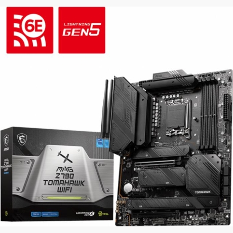 Mainboard|MSI|Intel Z790|LGA1700|ATX|Memory DDR5|Memory slots 4|1xPCI-Express 3.0 1x|2xPCI-Express 5.0 16x|4xM.2|1xHDMI|1xDisplayPort|8xUSB 3.2|2xUSB-C|1xOptical S/PDIF|1xRJ45|5xAudio port|MAGZ790TOMAHAWKWIFI