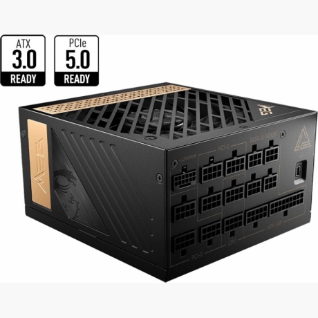 Power Supply|MSI|1300 Watts|Efficiency 80 PLUS PLATINIUM|PFC Active|MEGAI1300PPCIE5