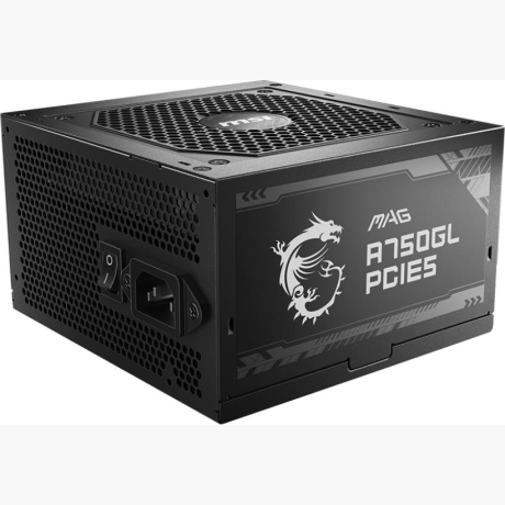 Power Supply|MSI|750 Watts|Efficiency 80 PLUS GOLD|PFC Active|MAGA750GLPCIE5