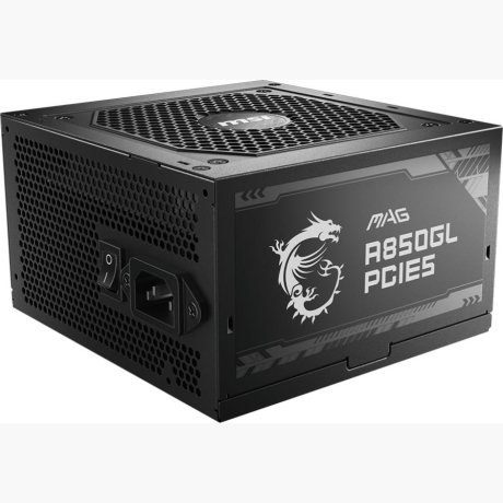 Power Supply|MSI|850 Watts|Efficiency 80 PLUS GOLD|PFC Active|MAGA850GLPCIE5