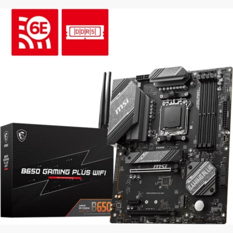 Mainboard|MSI|AMD B650|SAM5|ATX|Memory DDR5|Memory slots 4|2xPCI-Express 1x|2xPCI-Express 4.0 16x|2xM.2|1xHDMI|1xDisplayPort|7xUSB 3.2|1xUSB-C|1xRJ45|6xAudio port|B650GAMINGPLUSWIFI