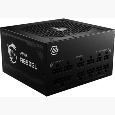 Power Supply|MSI|650 Watts|Efficiency 80 PLUS GOLD|PFC Active|MTBF 1500000 hours|MAGA650GL