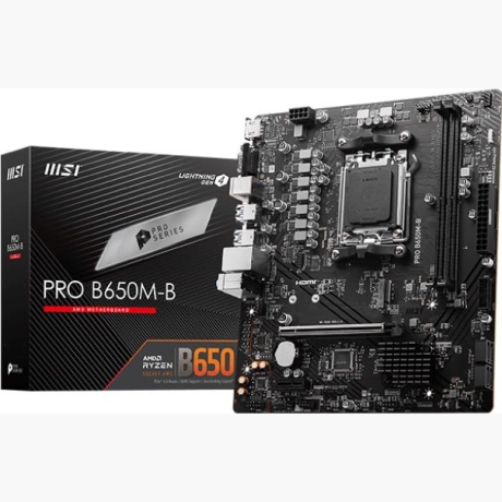 Mainboard|MSI|AMD B650|SAM5|Micro-ATX|Memory DDR5|Memory slots 2|1xPCI-Express 3.0 1x|1xPCI-Express 4.0 16x|1xM.2|1x15pin D-sub|1xHDMI|2xUSB 2.0|4xUSB 3.2|2xPS/2|1xRJ45|3xAudio port|PROB650M-B