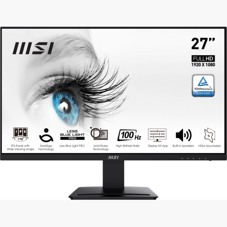LCD Monitor|MSI|PRO MP273A|27"|Business|Panel IPS|1920x1080|16:9|100Hz|Matte|4 ms|Speakers|Tilt|Colour Black|PROMP273A