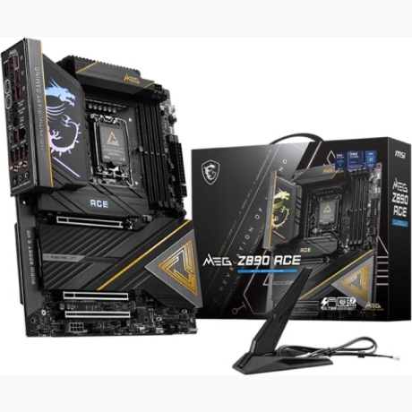 Mainboard|MSI|Intel Z890|LGA1851|ATX|Memory DDR5|Memory slots 4|3xPCI-Express 16x|5xM.2|1xHDMI|1xAudio-In|1xAudio-Out|11xUSB 3.1|2xUSB-C|2xUSB-C w/Thunderbolt|1xOptical S/PDIF|1xRJ45|MEGZ890ACE