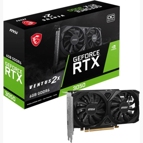 Graphics Card|MSI|NVIDIA GeForce RTX 3050|6 GB|GDDR6|96 bit|PCIE 4.0 16x|Dual Slot Fansink|2xHDMI|1xDisplayPort|RTX3050VEN2XE6GOC