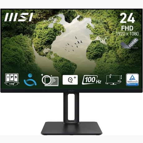 LCD Monitor|MSI|PRO MP245PG|23.8"|Business|Panel IPS|1920x1080|16:9|100Hz|Matte|1 ms|Swivel|Pivot|Height adjustable|Tilt|Colour Black|PROMP245PG