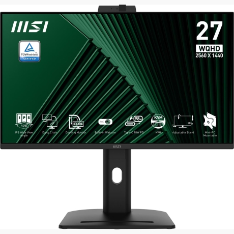 LCD Monitor|MSI|PRO MP275QPDG|27"|Business|Swivel|Pivot|Height adjustable|Tilt|Matte|Panel IPS|2560x1440|16:9|100Hz|5 ms|Speakers|PROMP275QPDG