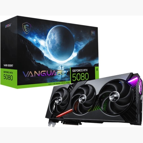 Graphics Card|MSI|NVIDIA|GeForce RTX 5080|16 GB|GDDR7|256 bit|PCI Express 5.0|Active|RTX508016GVANGUARDSOC