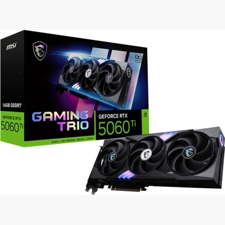 Graphics Card|MSI|NVIDIA|GeForce RTX 5060 Ti|16 GB|GDDR7|128 bit|PCI Express x16 5.0|Active|5060TI16GGAMINGTRIOOC