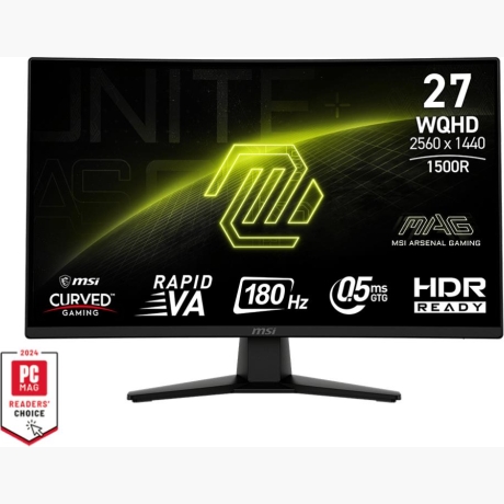 LCD Monitor|MSI|MAG 274CQF|27"|Gaming/Curved|Matte|Panel VA|2560x1440|16:9|180Hz|0.5 ms|Colour Black|MAG274CQF