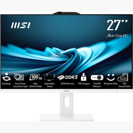 Monoblock PC|MSI|PRO|AP272P 14M|Business|All in One|CPU Intel Core i5|i5-14400|2500 MHz|Screen 27"|RAM 16GB|DDR4|3200 MHz|SSD 500GB|Graphics card Intel UHD Graphics|Integrated|Windows 11 Pro|Colour White|PROAP272P14M-1029EU