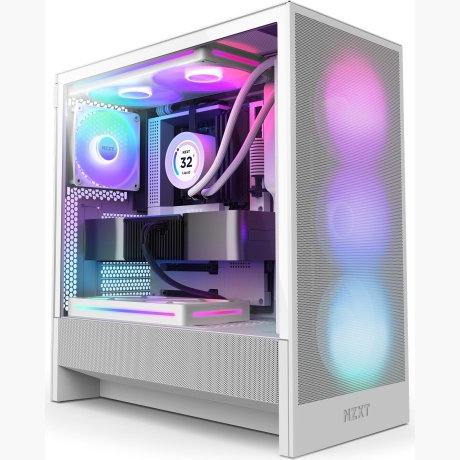 Case|NZXT|H5 FLOW RGB 2024|MidiTower|Case product features Transparent panel|Not included|ATX|EATX|MicroATX|MiniITX|Colour White|CC-H52FW-R1