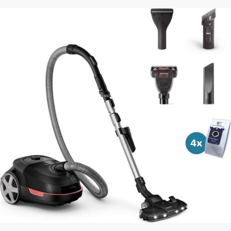 Vacuum Cleaner|PHILIPS|Bagged|900 Watts|Capacity 4 l|Noise 77 dB|Black|Weight 4.6 kg|XD6142/12