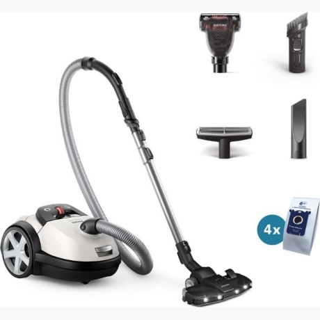 Vacuum Cleaner|PHILIPS|Performer LED 8000 Series|Bagged/For carpets|900 Watts|Noise 75 dB|White|Weight 5.3 kg|XD8142/12