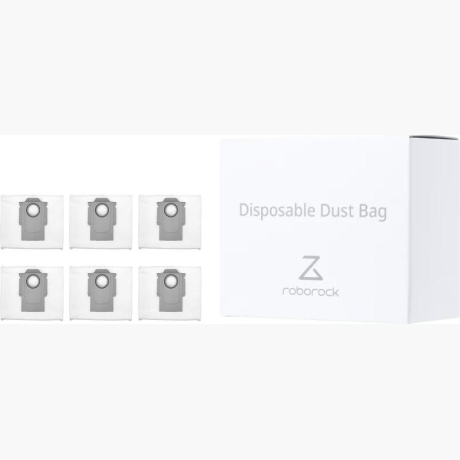 Vacuum Cleaner Accessory|ROBOROCK|Disposable Dust Bag 6pcs|White|For OC0/Q70+/Q70 Max+/OC5/Q75+/Q75 Max+/Q55+/O35/S75 MaxV Ultra/S70 Pro Ultra/S80 Pro Ultra/S85 Pro Ultra/OC0-D/S80+/Q80 Max+/OC5-D/S85+/Q85 Max+/Q55 Pro+/S70 Max Ultra/S75 Max Ultra/Q55 Max+/Q55 DuoRoller+|8.02.0132