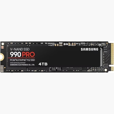 SSD|SAMSUNG|990 PRO|4TB|M.2|PCIe Gen4|NVMe|TLC|Write speed 6900 MBytes/sec|Read speed 7450 MBytes/sec|2.3mm|TBW 2400 TB|MTBF 1500000 hours|MZ-V9P4T0BW