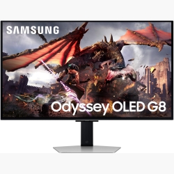 Monitor|SAMSUNG|32"|Gaming/Smart/4K|Panel OLED|3840x2160|16:9|0.03 ms|Speakers|Swivel|Pivot|Height adjustable|Tilt|Colour Silver|LS32DG802SUXDU