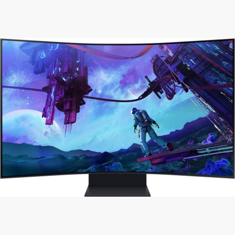 LCD Monitor|SAMSUNG|55"|Gaming/Curved|Panel VA|3840x2160|16:9|165Hz|Matte|1 ms|Speakers|Pivot|Height adjustable|Tilt|Colour Black|LS55CG970NUXDU