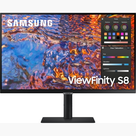 LCD Monitor|SAMSUNG|ViewFinity S8|27"|Business/4K|Panel IPS|3840x2160|16:9|60Hz|5 ms|Swivel|Pivot|Height adjustable|Tilt|Colour Black|LS27B800PXPXEN