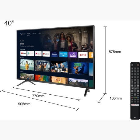 TV Set|TCL|40"|Smart/FHD|1920x1080|Wireless LAN 802.11b/g/n|Android|40S5200