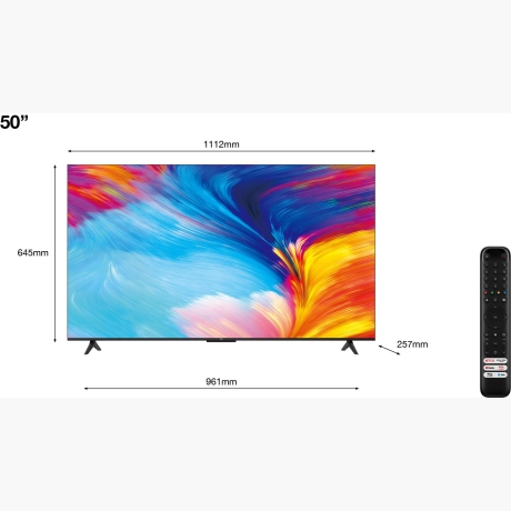 TV Set|TCL|50"|4K/Smart|3840x2160|Wireless LAN|Bluetooth|Google TV|Metallic|50P635